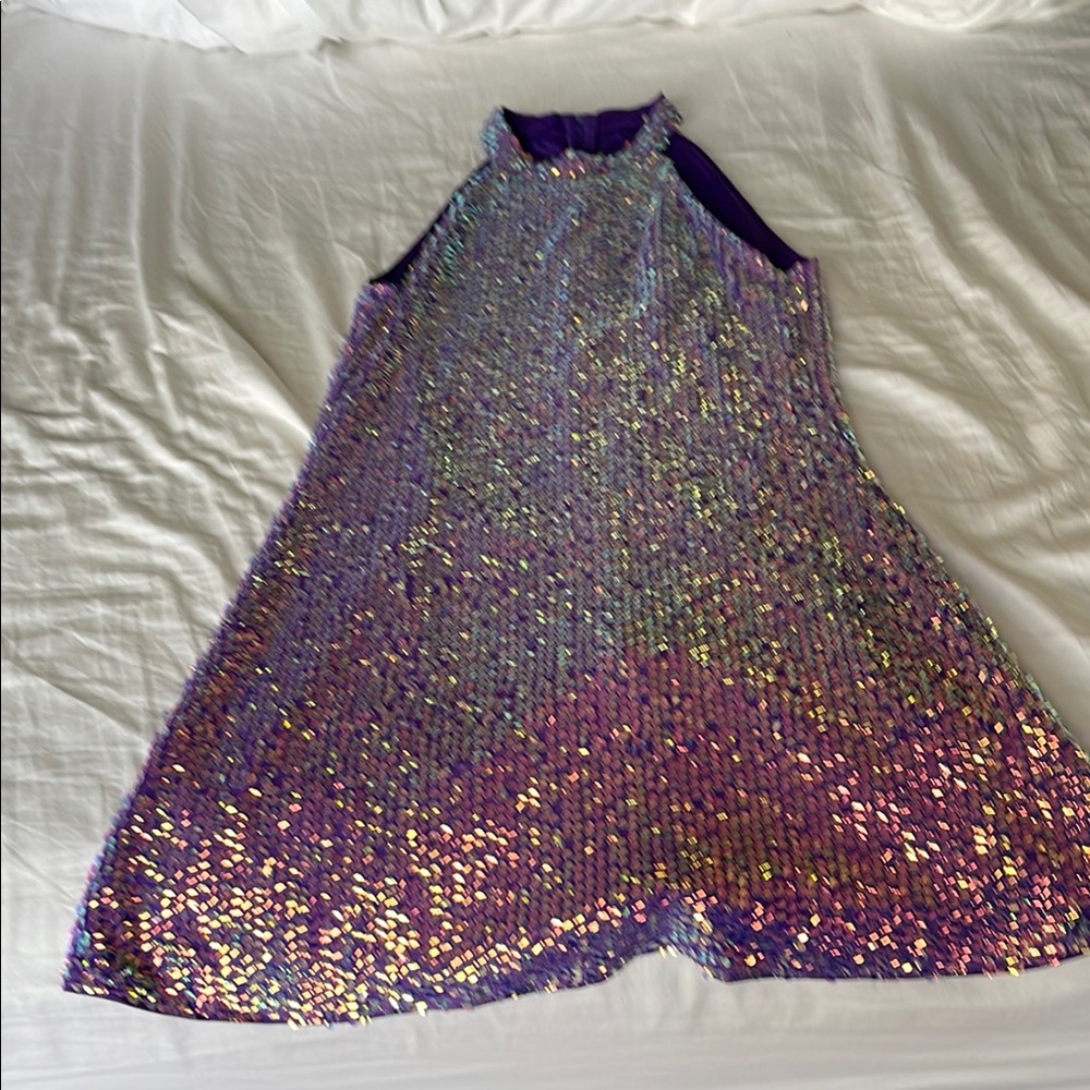 SHEIN Purple Sequin Mini Dress
